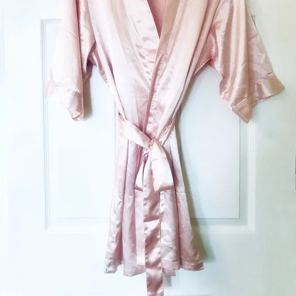 PRETTY ROBES Pink Satin Robe - Picture 2 of 14